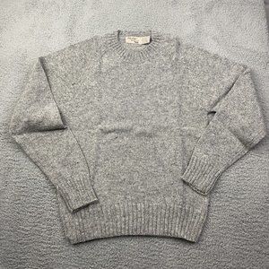 Fox Collection Wool Blend Gray Pullover Sweater Size Medium Vintage